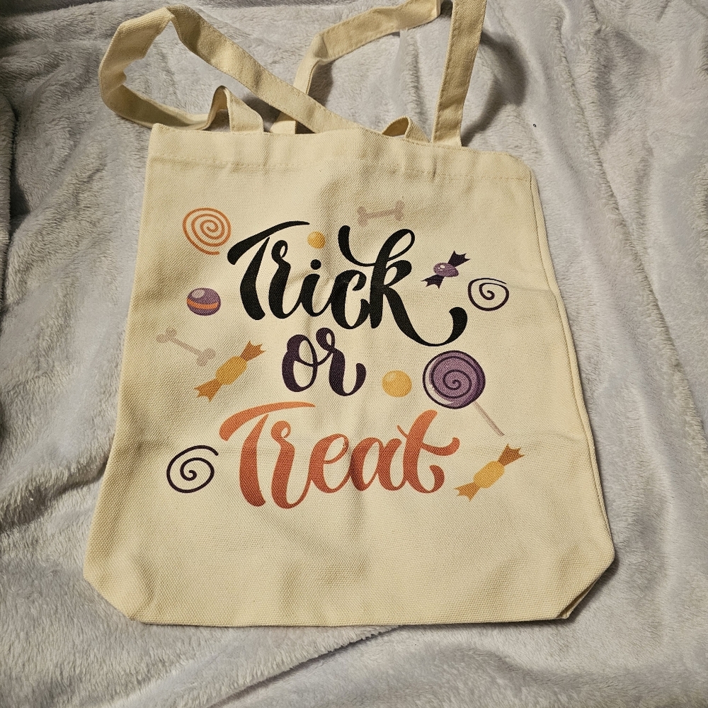 Trick or Treat Canvas Halloween Treat Bag
